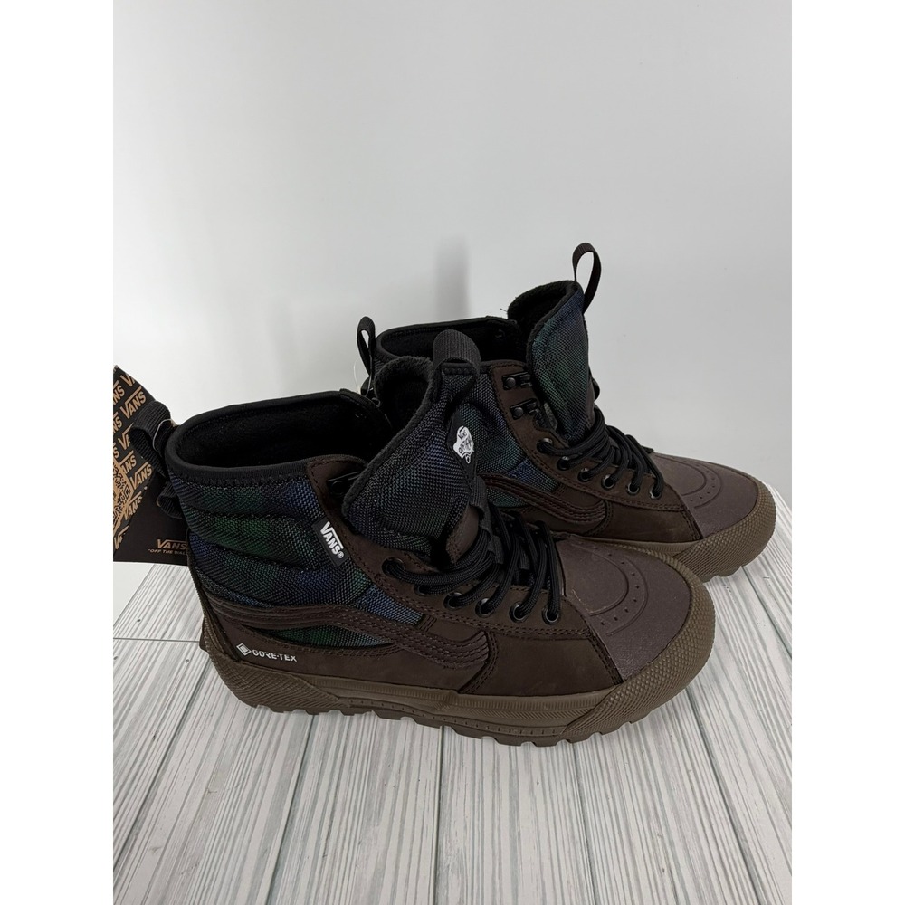 Vans Sk8-Hi Gore Tex MTE 3 Tech Plaid Brown Green Boots Men Size 7.5 VN0A5I11BGS - Picture 10 of 15